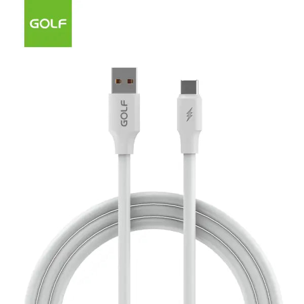 Cablu USB la USB tip C 1m Golf Super Charge Tube Cable OD 6A 120W alb GC-98t