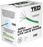 Cablu UTP cat6 cupru integral 0.5 24AWG culoare verde TED Wire Expert