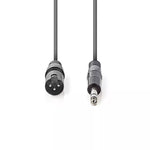 Cablu XLR stereo Nedis XLR 3pini tata - Jack 6.3 mm tata 1.5m gri