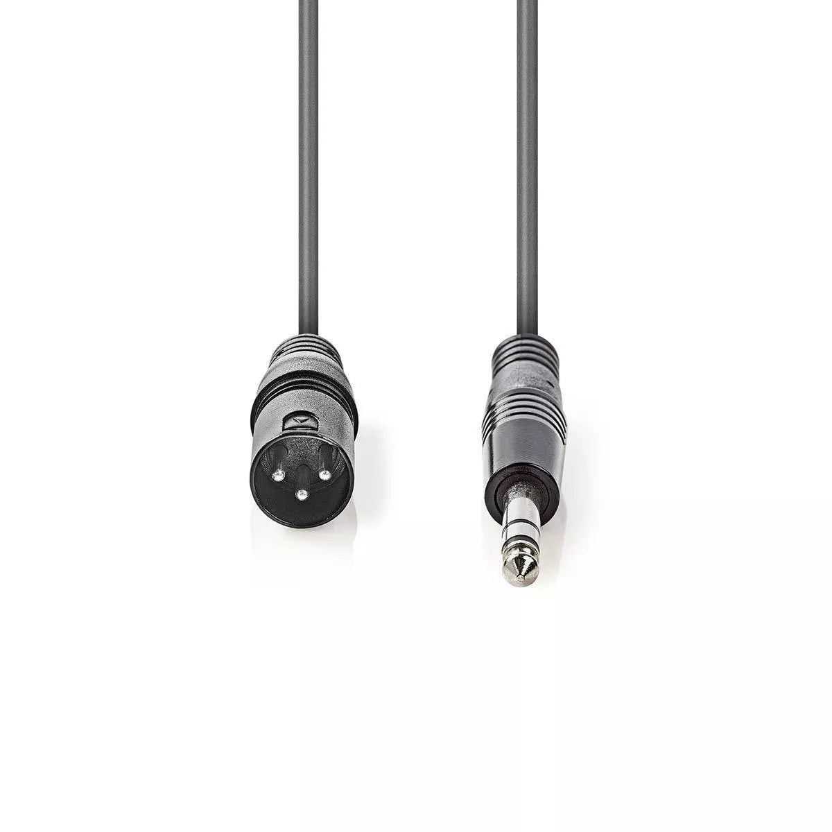 Cablu XLR stereo Nedis XLR 3pini tata - Jack 6.3 mm tata 1.5m gri