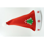 Caciulita de Mos Craciun, Flippy,cu model de Brad si ornament fulg de nea, rosie, marime universala, material textil