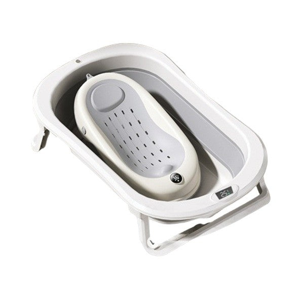 Cada de Baie Pliabila, Flippy, cu Suport, Indicator de Temperatura, 0-8 Ani, din PP+TPR, 45 l Capacitate, 80 x 50 x 23