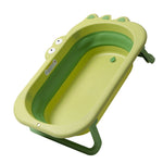 Cada Pliabila pentru Baie, Flippy, din PP+TPR, pentru Copii 0-6 Ani, Model Crocodil, Dop de Scurgere, 80x54x21 cm, Verde