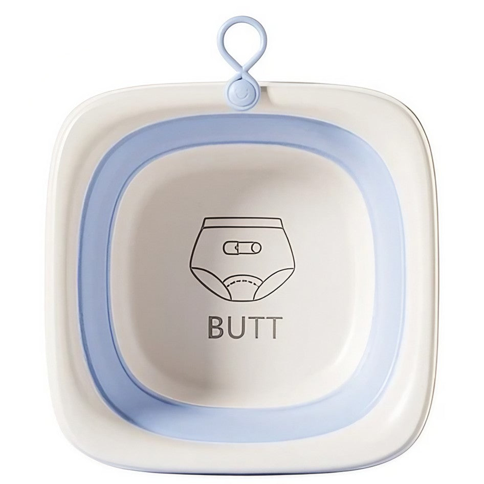Cada Pliabila pentru Baie pentru Copii, Flippy, Cadita pentru Bebelusi, Model Patrat pentru Fundulet, Albastru,