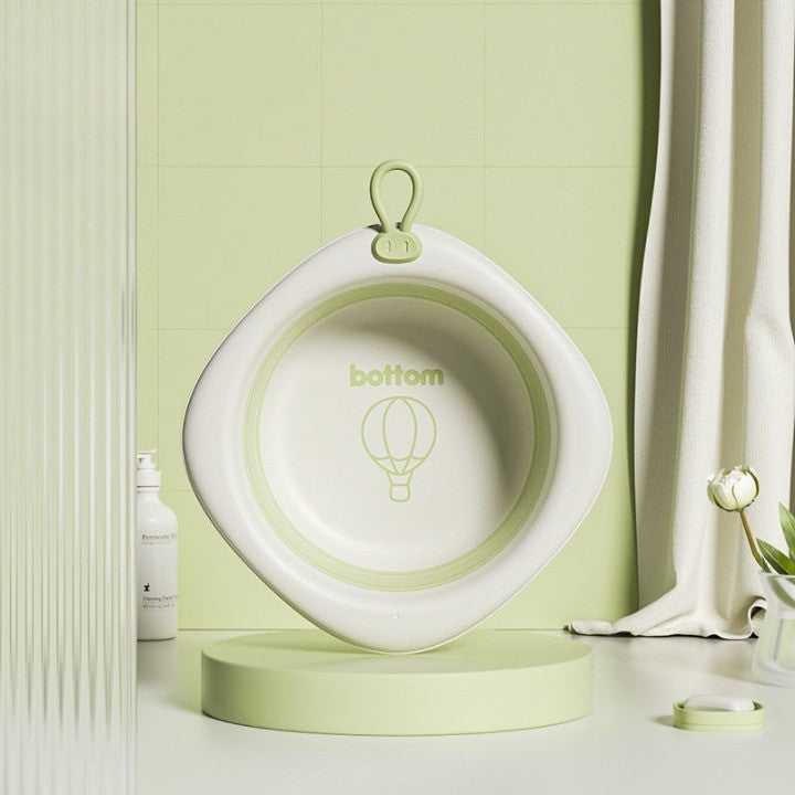 Cada Pliabila pentru Baie pentru Copii, Flippy, Cadita pentru Bebelusi, Model Romb cu Balon, Verde, 31.5x31.5x3.5 cm, 3L