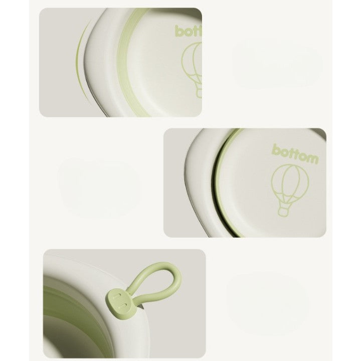 Cada Pliabila pentru Baie pentru Copii, Flippy, Cadita pentru Bebelusi, Model Romb cu Balon, Verde, 31.5x31.5x3.5 cm, 3L