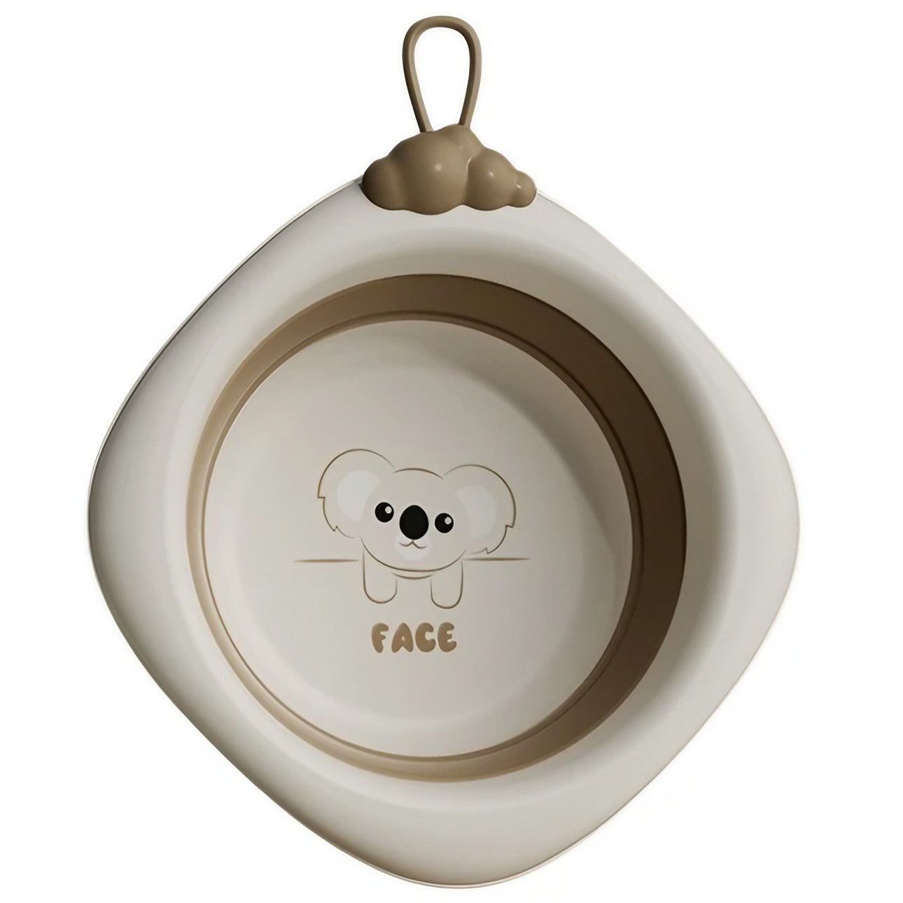Cada Pliabila pentru Baie pentru Copii, Flippy, Cadita pentru Bebelusi, Model Romb pentru Fata Koala, Maro, 30x30x3.5