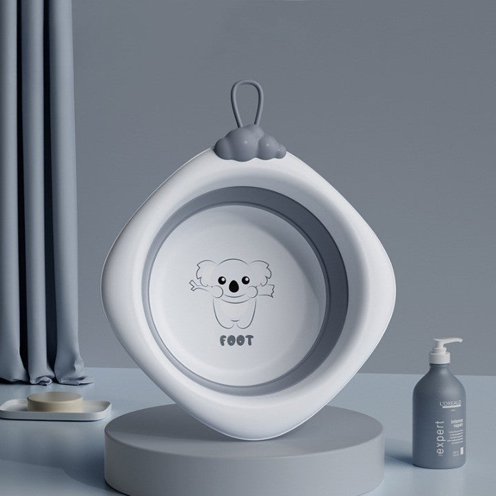 Cada Pliabila pentru Baie pentru Copii, Flippy, Cadita pentru Bebelusi, Model Romb pentru Picioare Koala, Gri,