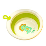 Cada Pliabila pentru Baie pentru Copii, Flippy, Cadita pentru Bebelusi, Model Rotund cu Dinozaur, Verde, 30x30x3.7 cm,