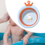 Cada Pliabila pentru Baie pentru Copii, Flippy, Cadita pentru Bebelusi, Model Rotund cu Iepuras, Blue, 30x31x3.5 cm,