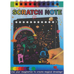 Caiet cu fise razuibile Flippy, DIY Magic Scratch, 12 File, Curcubeu, Creion din Lemn, Cartonase negre, 14 x 10 cm,