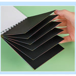 Caiet cu fise razuibile Flippy, DIY Magic Scratch, 12 File, Curcubeu, Creion din Lemn, Cartonase negre, 26 x 19 cm,