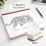 Caiet Schite Perfect Bound, Flippy, 50 File Hartie, 28 x 35,5 cm, Coperta Carton, Visiniu