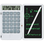 Calculator de Mana Reincarcabil cu Tabla de Scris, Flippy, Calculator Portabil, Ecran LCD, Afisaj cu 12 Cifre, Ecran de