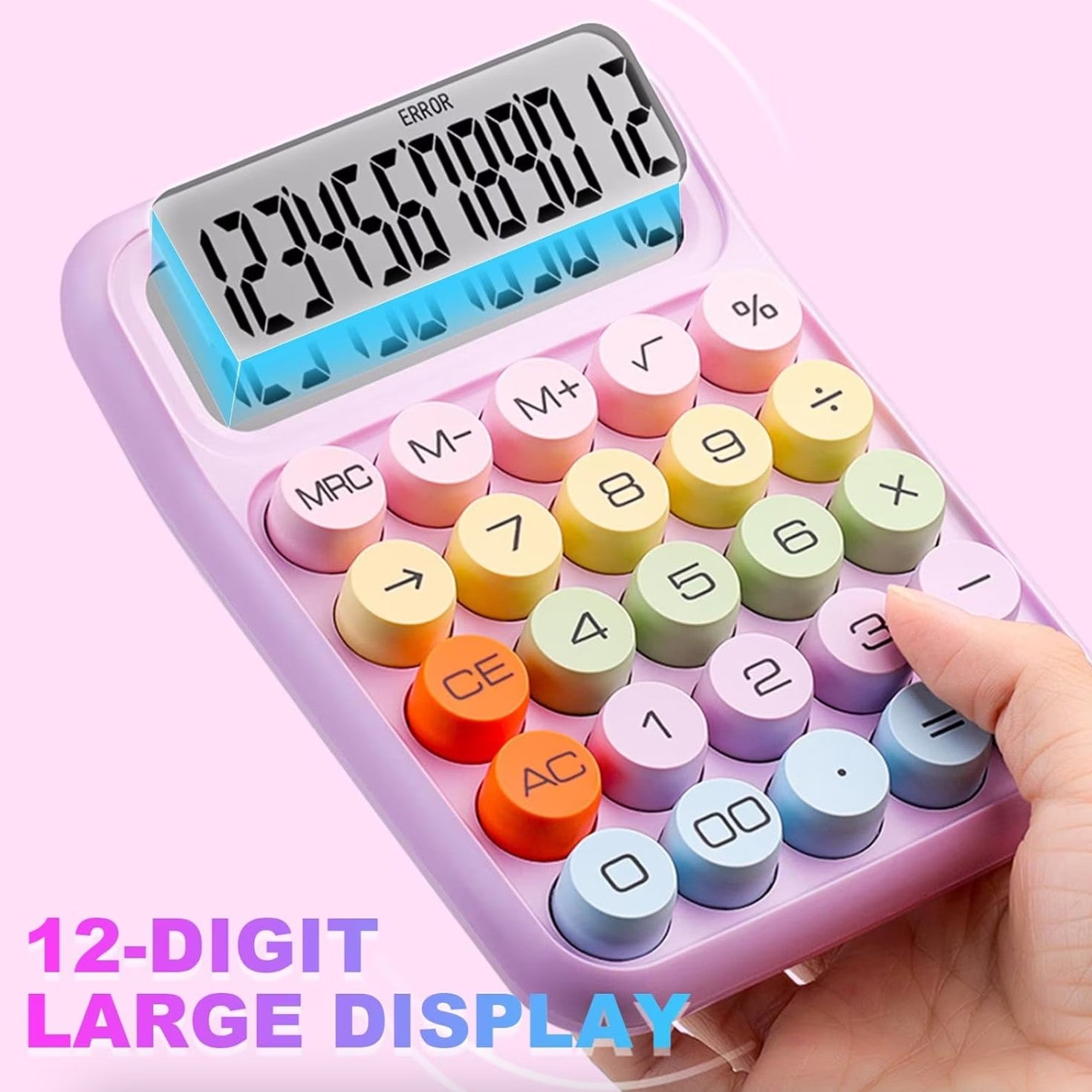 Calculator Electronic pentru Copii, Flippy, Calculator Dragut pentru Scoala Primara, Ecran mare 12 digits si Tastatura