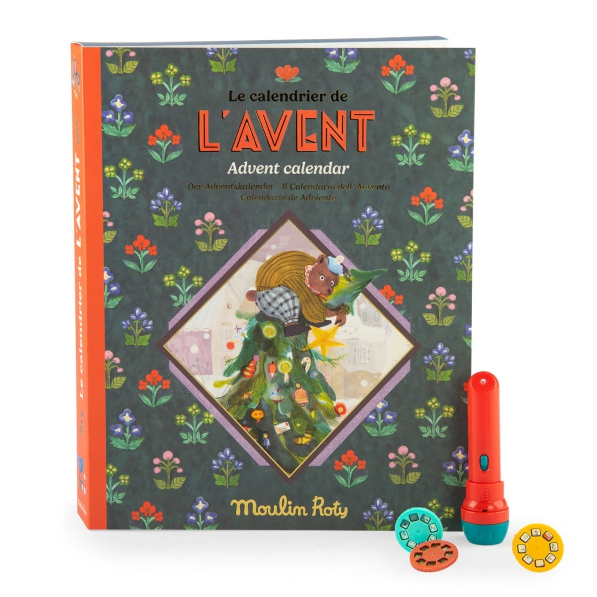 Calendar de Advent Lanterna si 23 de discuri cu povesti Minouchkas Moulin Roty