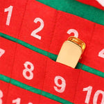 Calendar de Craciun Flippy, Mos Craciun, tip decoratiune, material poliester, cu buzunarele, pentru brad sau prete, 20