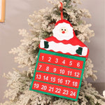 Calendar de Craciun Flippy, Mos Craciun, tip decoratiune, material poliester, cu buzunarele, pentru brad sau prete, 20