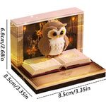 Calendar Interactiv 3D 2026, Flippy, Calendar de Sculptura cu Luminite LED, Bufnita Magic World, pentru Copii, Calendar