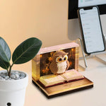 Calendar Interactiv 3D 2026, Flippy, Calendar de Sculptura cu Luminite LED, Bufnita Magic World, pentru Copii, Calendar