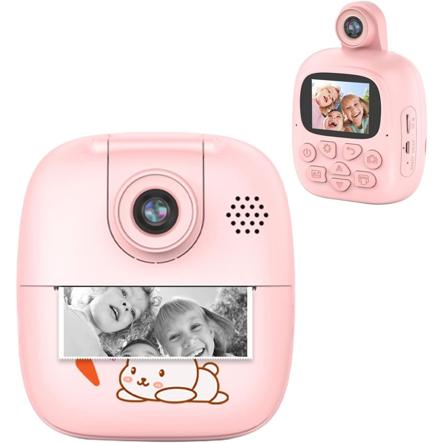 Camera Instantanee pentru Copii, Flippy, Camera Frontala + Selfie, cu Functie de Printare, Cablu USB-C, Bluetooth,