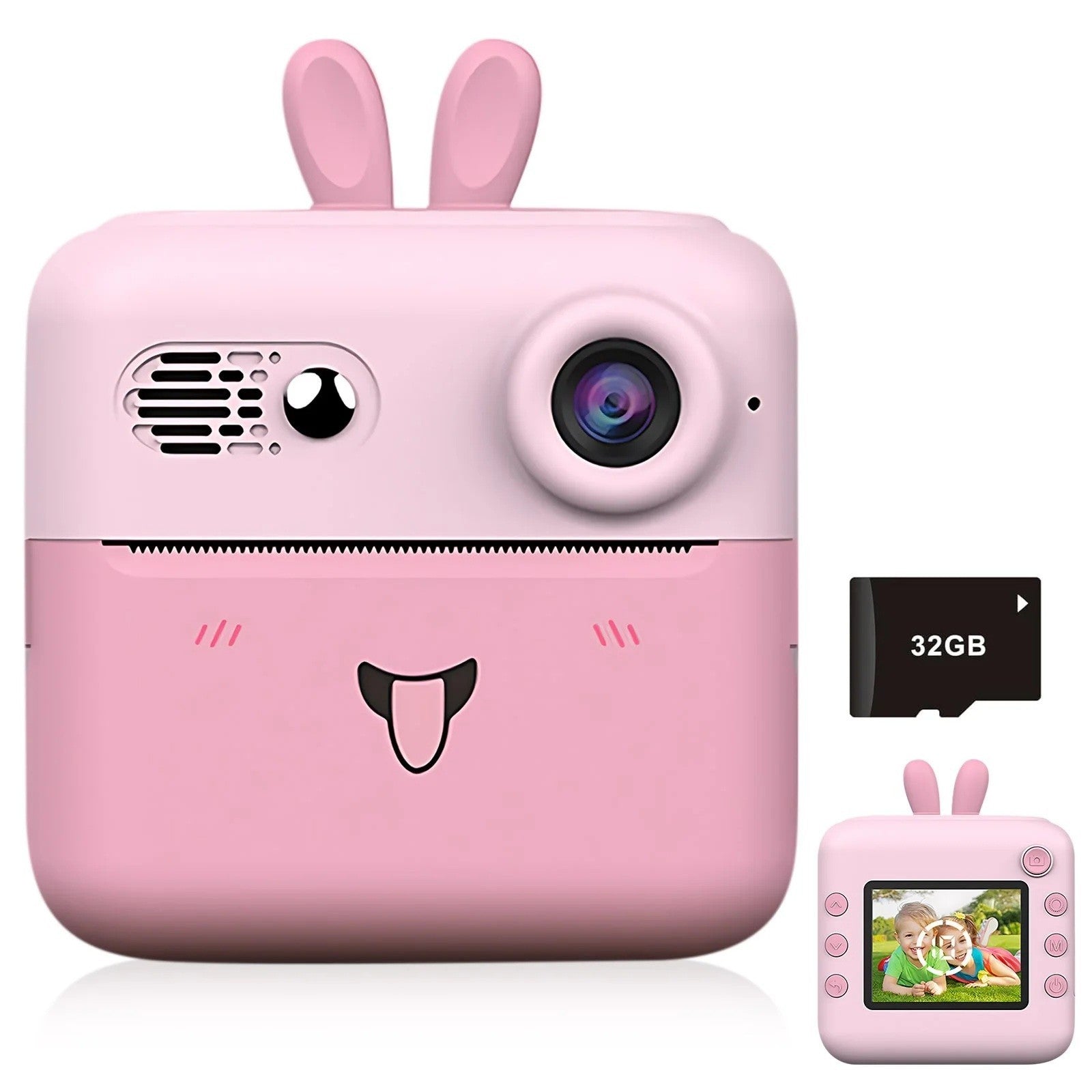 Camera Instantanee pentru Copii, Flippy, cu Functie de Printare, Cablu USB-C, Bluetooth, Compatibil iOS/Android,