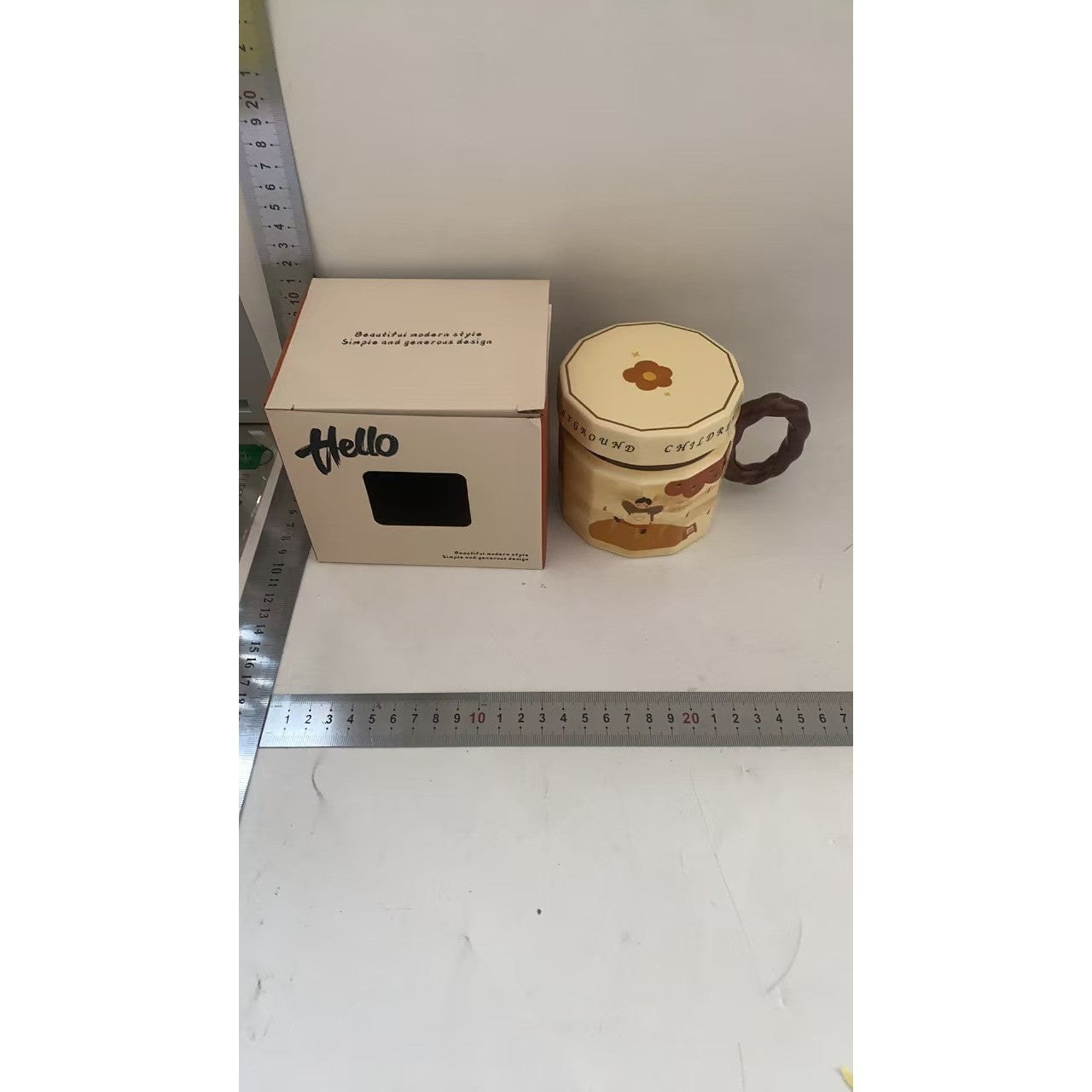 Cana din ceramica, Flippy, Cana pentru Cafea, Ceai, Cana Universala, Unisex, Cana cu Capac, 9 x 8 x 8 cm, 400 ml, Model