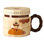 Cana din ceramica, Flippy, Cana pentru Cafea, Ceai, Cana Universala, Unisex, Cana cu Capac, 9 x 8 x 8 cm, 400 ml, Model