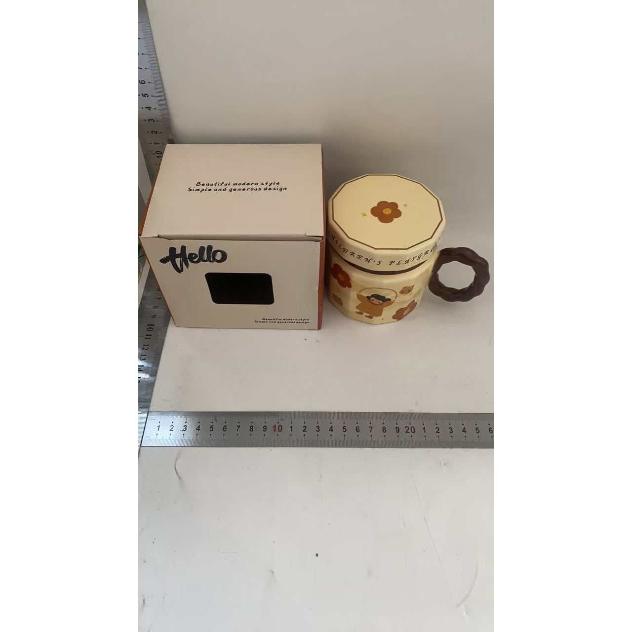 Cana din ceramica, Flippy, Cana pentru Cafea, Ceai, Cana Universala, Unisex, Cana cu Capac, 9 x 8 x 8 cm, 400 ml, Model