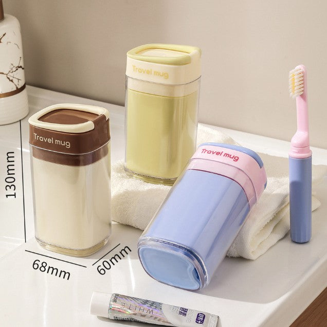 Cana Multifunctionala pentru Voiaj, Flippy, cu Functii de Depozitare si Suport Articole Igiena Dentara, 13 x 6.8 x 6