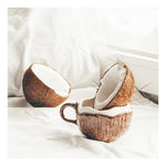 Cana din Ceramica, Flippy, 201-300 ml, cu Lingurita, Model Nuca de Cocos, Maro