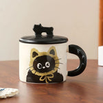 Cana din Ceramica, Flippy, Model in Cutie pentru Cadou, Cana pentru Ceai, Cafea, Cana Retro Design Capac cu Figurina