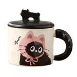 Cana din Ceramica, Flippy, Model in Cutie pentru Cadou, Cana pentru Ceai, Cafea, Cana Retro Design Capac cu Figurina