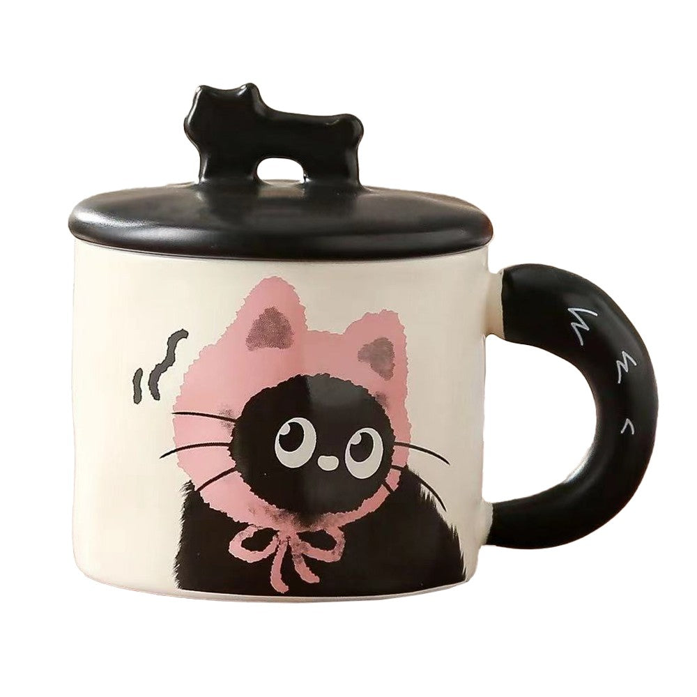 Cana din Ceramica, Flippy, Model in Cutie pentru Cadou, Cana pentru Ceai, Cafea, Cana Retro Design Capac cu Figurina