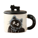 Cana din Ceramica, Flippy, Model in Cutie pentru Cadou, Cana pentru Ceai, Cafea, Cana Retro Design Capac cu Figurina