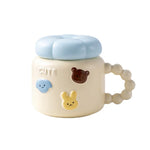 Cana pentru Copii, Flippy, din Portelan, print Figurine Animalute, Model CUTE, Cana cu Capac, Ceasca pentru Cafea,