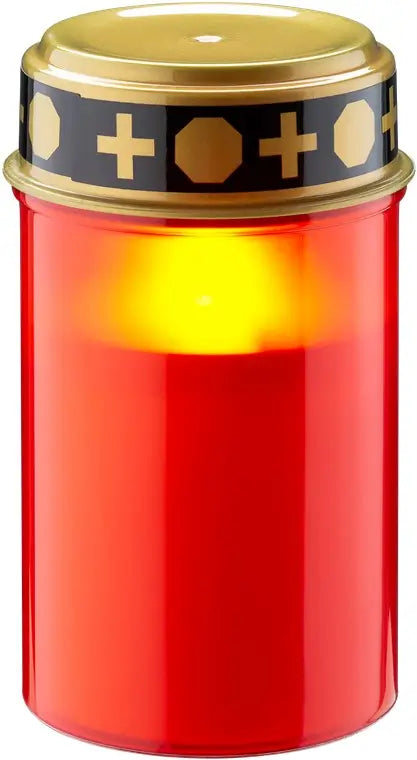 Candela lumanare cu LED rosie cu palpaire IP44 2xAA Goobay 77757
