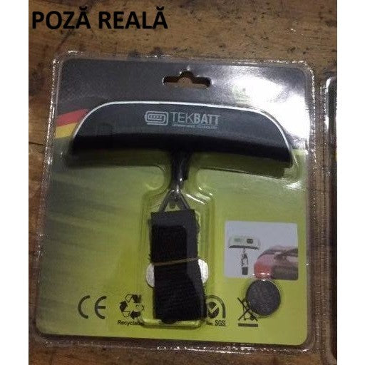 Cantar Digital de Mana Curea, Flippy, Cantar Portabil, Cantarire Bagaje, Capacitate 50 kg, Functie de Tara, 12.5 x 2.8