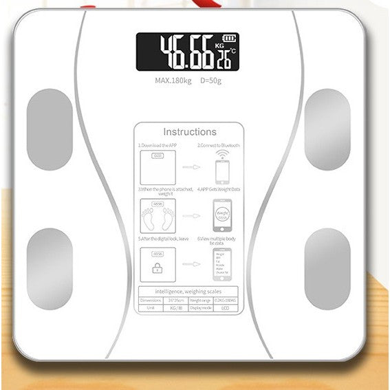 Cantar Electronic Inteligent De Baie Flippy Cu Aplicatie Smart, Corporal, Ecran Digital Iluminat, Termometru, Suporta