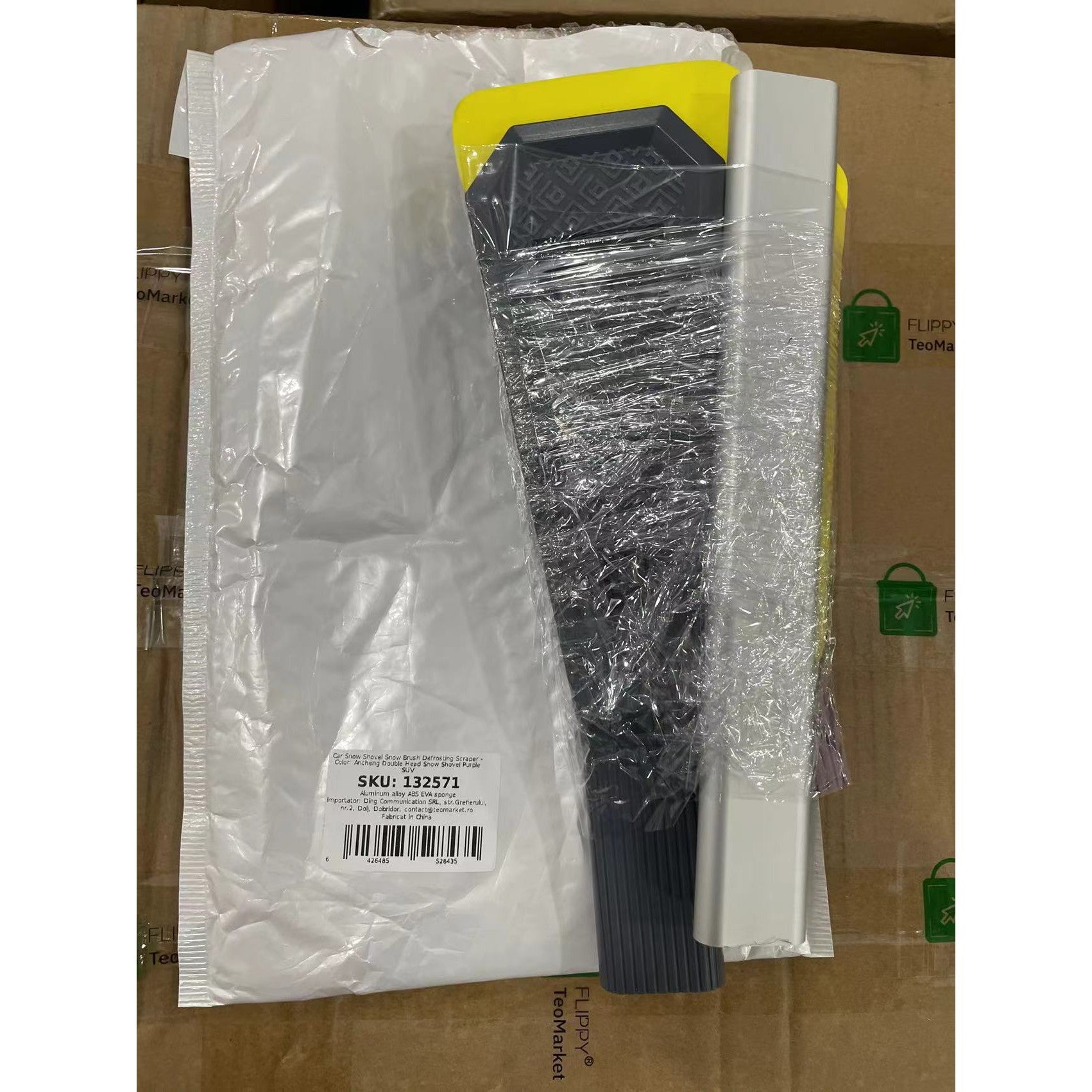 Racleta Auto pentru Zapada cu Doua Capete, Flippy, Universala, Deszapezire Masina, cu Maner Lung, Ergonomica,