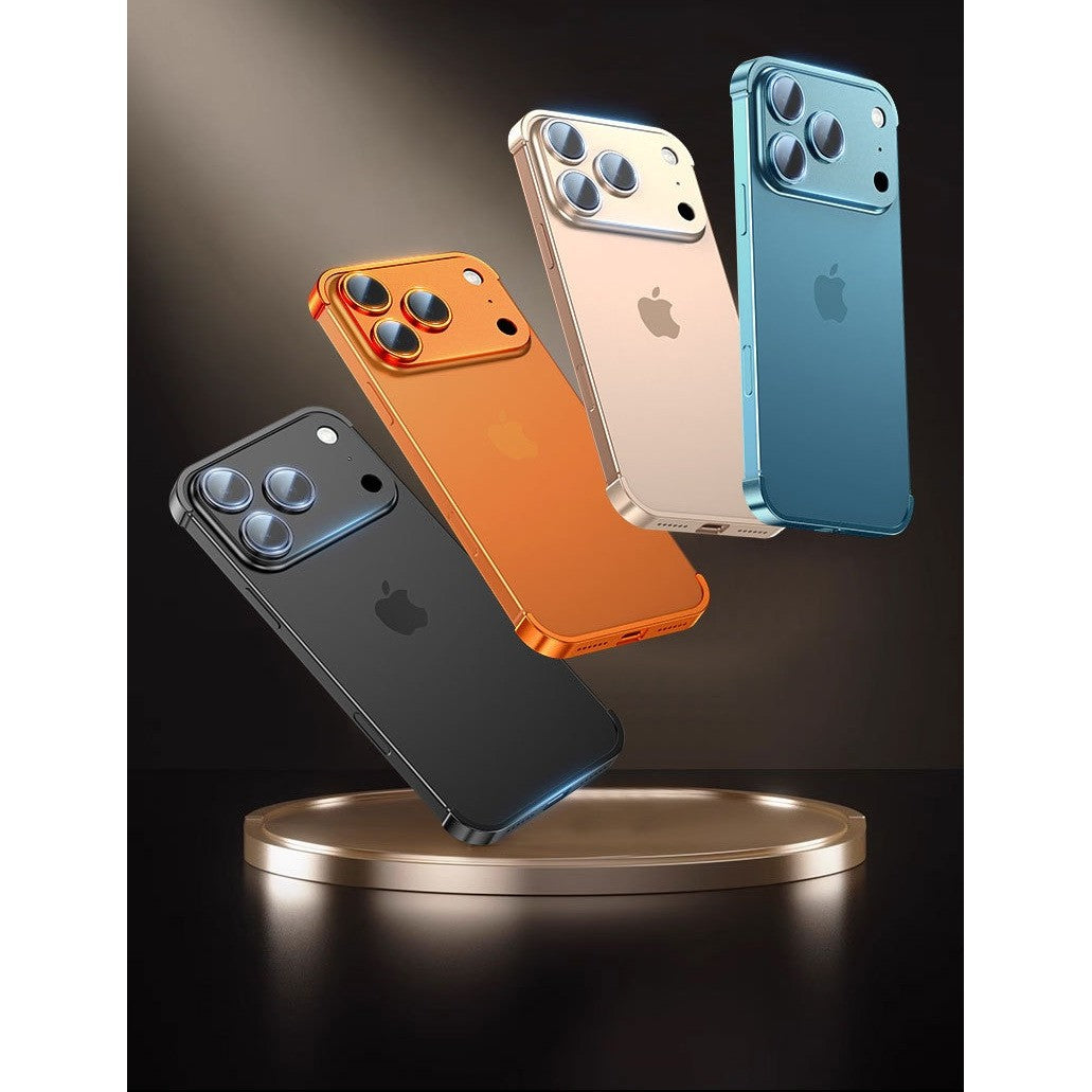 Carcasa de Telefon, Flippy, Compatibila Apple iPhone 17 Pro, Fara Rama, doar Colturi si Camera, din Metal, Grosime 0.1