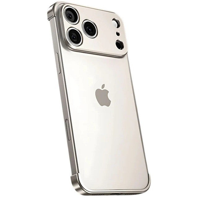 Carcasa de Telefon, Flippy, Compatibila Apple iPhone 17 Pro Max, Fara Rama, doar Colturi si Camera, din Metal, Grosime