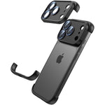 Carcasa de Telefon, Flippy, Compatibila Apple iPhone 17 Pro Max, Fara Rama, doar Colturi si Camera, din Metal, Grosime
