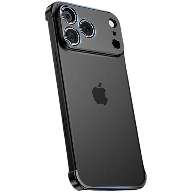 Carcasa de Telefon, Flippy, Compatibila Apple iPhone 17 Pro Max, Fara Rama, doar Colturi si Camera, din Metal, Grosime