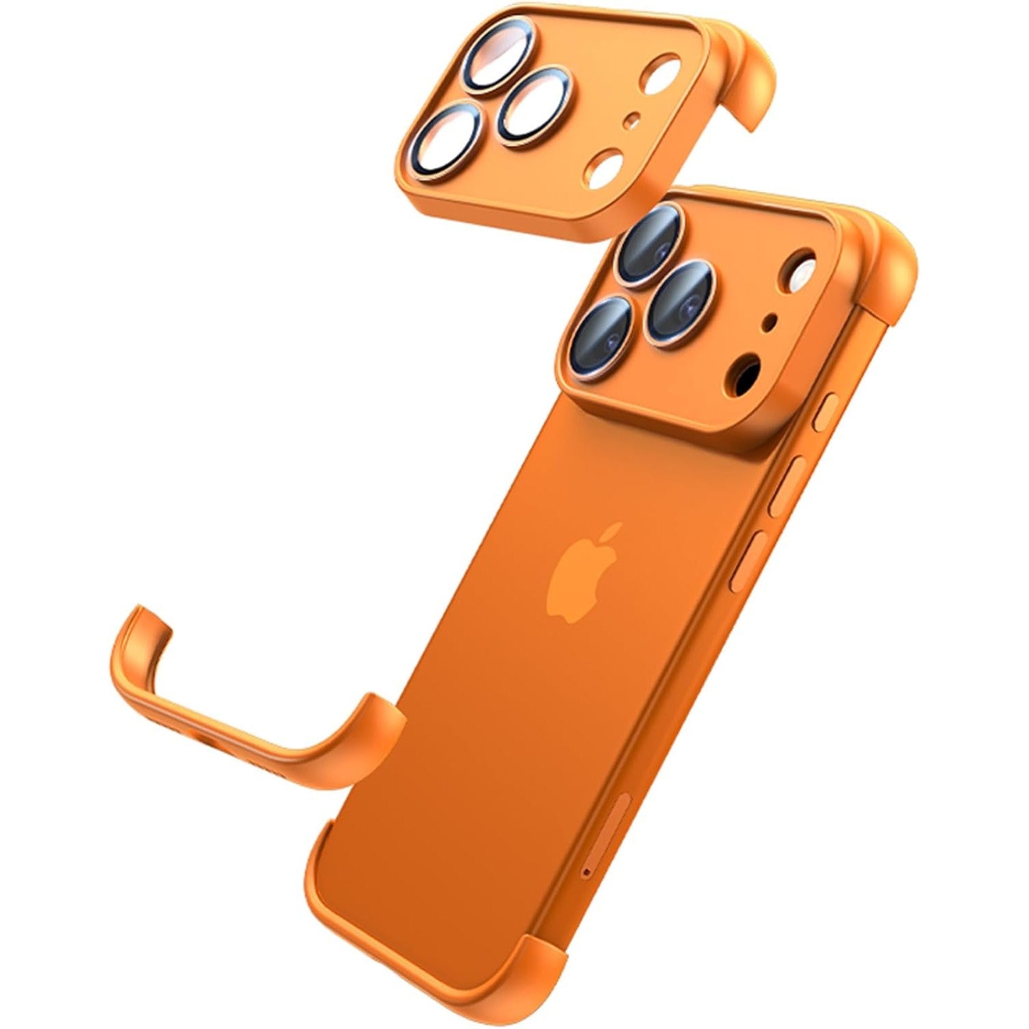 Carcasa de Telefon, Flippy, Compatibila Apple iPhone 17, Fara Rama, doar Colturi si Camera, din Metal, Grosime 0.1 mm,