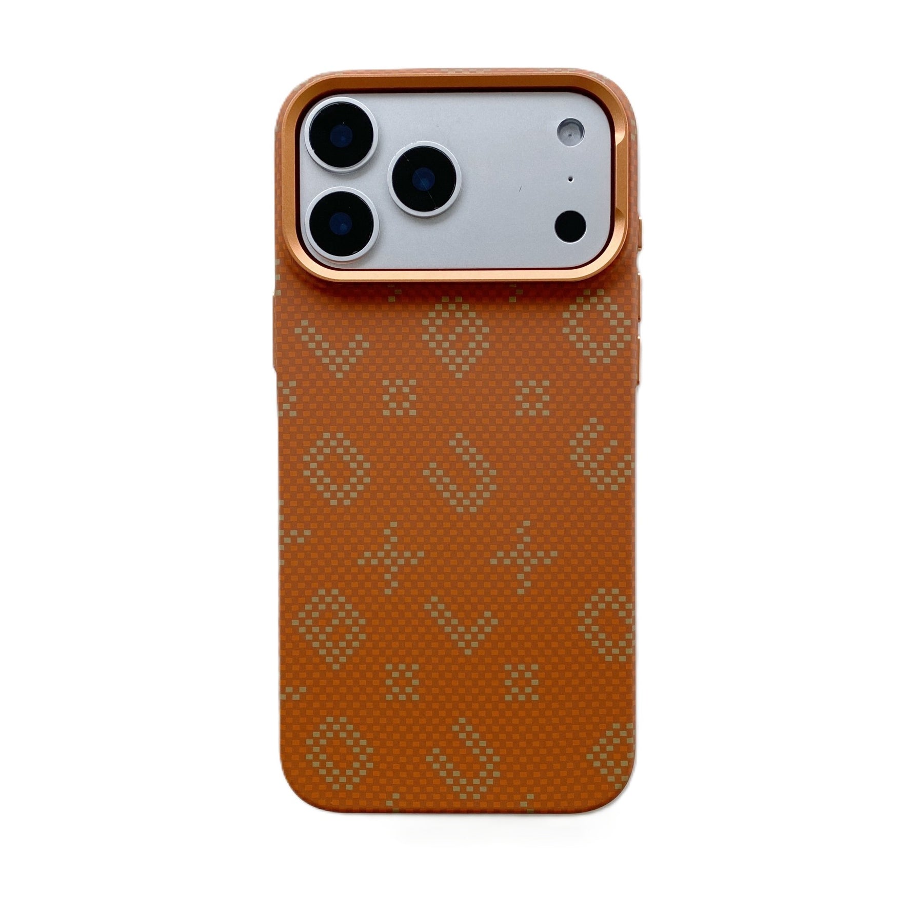 Carcasa Magnetica, Flippy, Compatibila Apple iPhone 17 Air, din Fibra de Carbon, Litere Fosforescente, Portocaliu