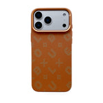 Carcasa Magnetica, Flippy, Compatibila Apple iPhone 17 Pro Max, din Fibra de Carbon, Litere Fosforescente, Portocaliu