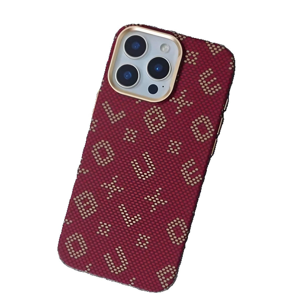 Carcasa Magnetica, Flippy, Compatibila Apple iPhone 15, din Fibra de Carbon, Litere Fosforescente, Maro