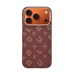 Carcasa Magnetica, Flippy, Compatibila Apple iPhone 17 Air, din Fibra de Carbon, Litere Fosforescente, Maro