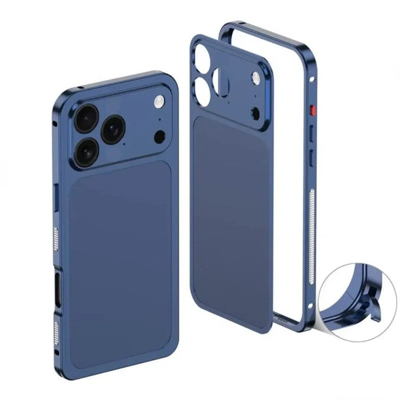 Carcasa Metalica, Flippy, Compatibila Apple iPhone 15 Pro, Creeaza Aspect de iPhone 17 Pro, Unibody Mat, Rezistenta la